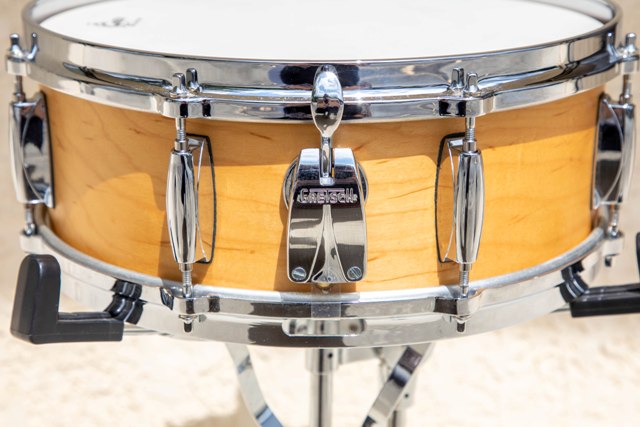 GRETSCH USA Custom 5 x 14 8-Lug Satin Maple Snare, Relic NOS - GretschGear