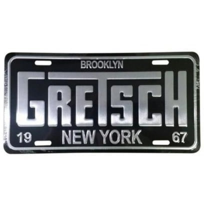 License Plate, Gretsch Brooklyn 1967  (Black & Aluminum) - GretschGear