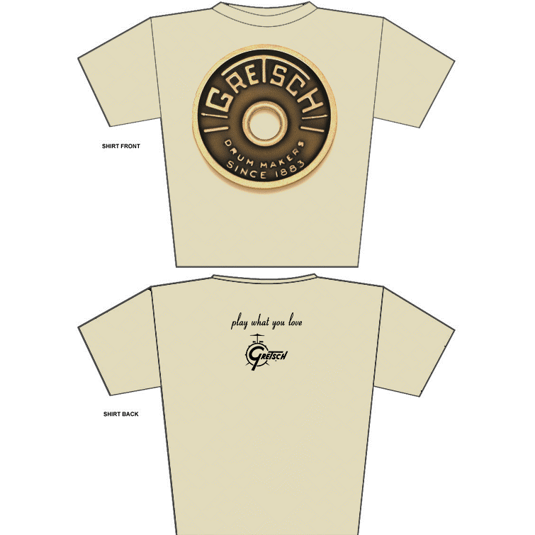 Gretsch Round Badge 100% Cotton T-Shirt, Natural - GretschGear